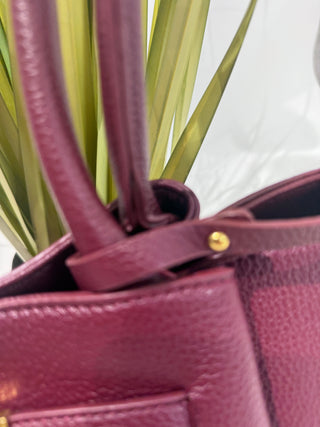 Burgandy  vegan leather hold all
