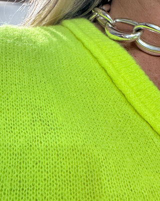 Betsy baby Alpaca V neck Knit ‘Neon’