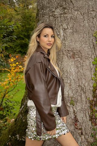 Bobby Pleather Jacket 'Brown'