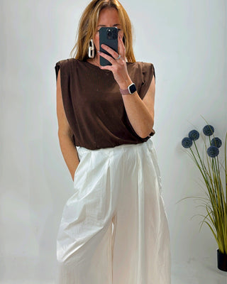 Serena Brown T top 'brown' ''