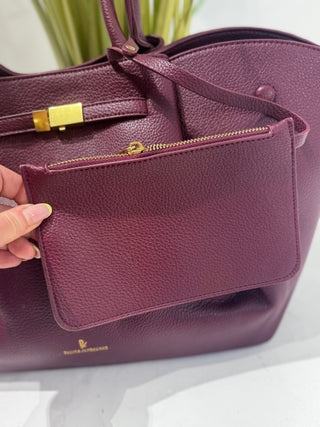 Burgandy  vegan leather hold all
