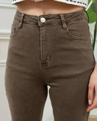 Nancy Cropped Flare Jeans 'Brown'