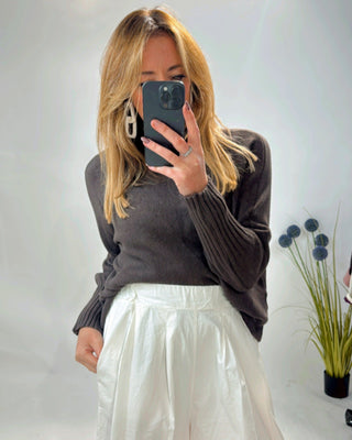 Lyla funnel Neck Jumper 'Brown'