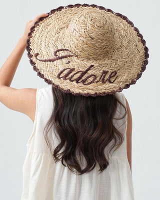 J'Adore Rattan Effect Hat ‘Mocha’