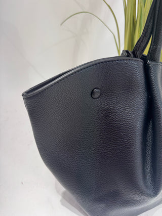 Black vegan leather hold all