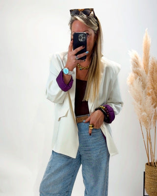 Janis Blazer 'Cream & Plum'