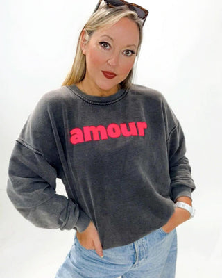 Amour Neon Sweatshirt 'Charcoal Grey'