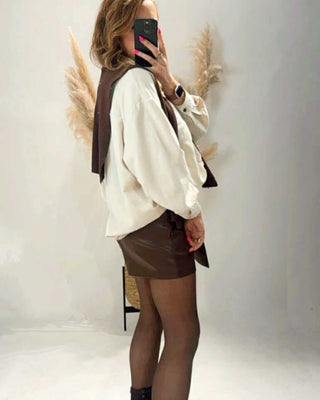 Sadie Shirt with Scarf 'Beige'