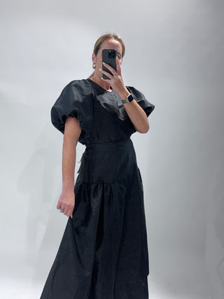 Vivienne Silk Taffeta Top Black'