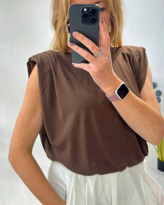 Serena Brown T top 'brown' ''