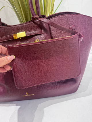 Burgandy  vegan leather hold all