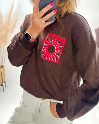 Soleil Sweatshirt 'Brown/Neon Pink'