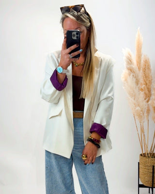 Janis Blazer 'Cream & Plum'