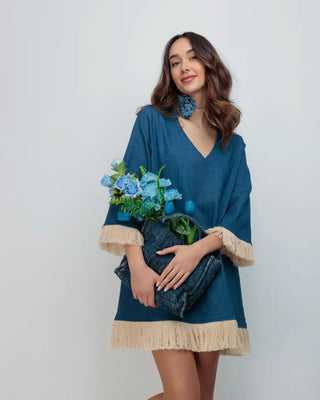 Jane Fringe Dress ‘Denim’
