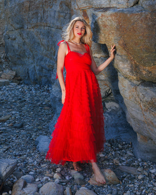 Elvera Tulle Dress 'Red'