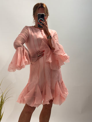 Rosanna Chifon button detail dress 'Dusty Peach'