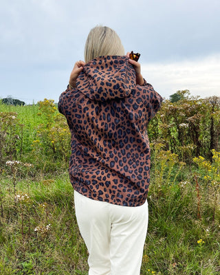 Aires Hooded Raincoat 'Leopard Print'