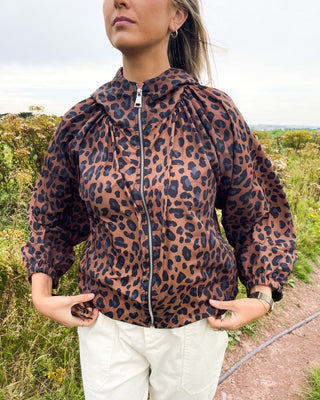 Aires Hooded Raincoat 'Leopard Print'