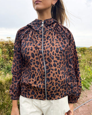 Aires Hooded Raincoat 'Leopard Print'