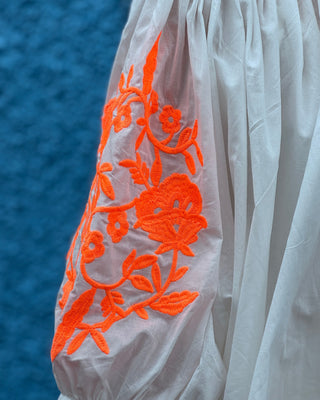 Tessa Blouse 'White and Neon'