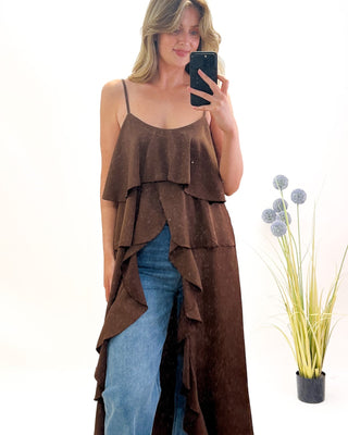 Lois Layered Top 'Chocolate Brown'