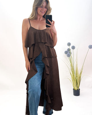 Lois Layered Top 'Chocolate Brown'
