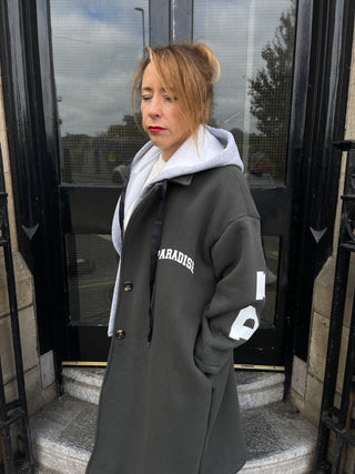 Paradise Hooded Jersey Coat 'Deep Olive'
