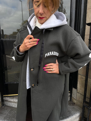 Paradise Hooded Jersey Coat 'Deep Olive'