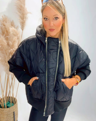 Veda Light Puffa Hooded Jacket 'Black'