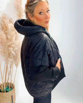 Veda Light Puffa Hooded Jacket 'Black'