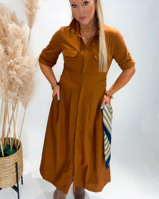 Brandy Shirt Dress 'Cognac'