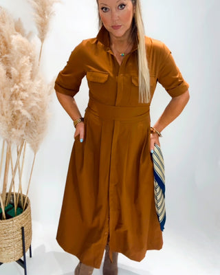 Brandy Shirt Dress 'Cognac'