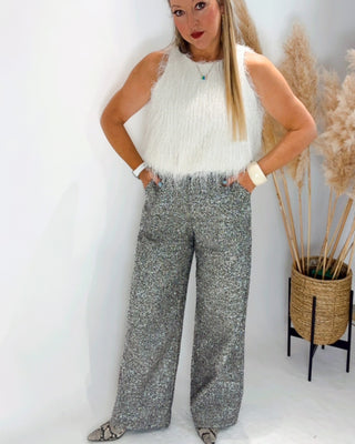 Evangeline Tweed Trousers 'Silver'
