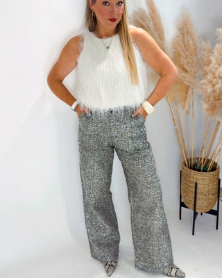 Evangeline Tweed Trousers 'Silver'