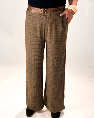 Giada Herringbone Trousers 'Camel'
