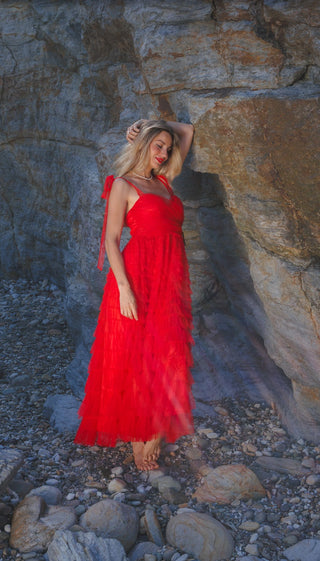 Elvera Tulle Dress 'Red'