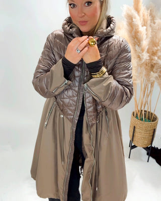 Angela Light Puffa Hooded Jacket 'Cappuccino'