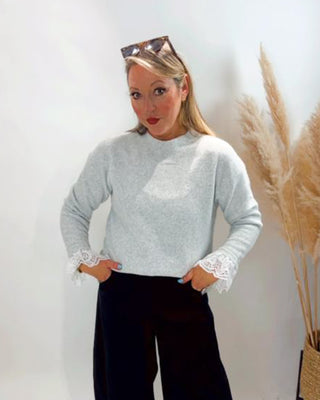 Monique Knit Jumper 'Light Grey'