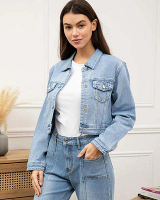 Mia Cropped Jacket 'Classic Denim'