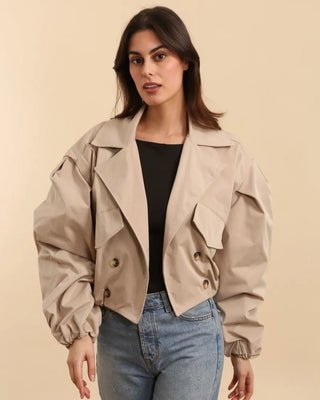 Margot Cropped Trench Coat 'Light Stone'