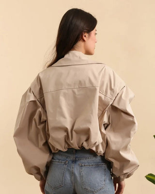 Margot Cropped Trench Coat 'Light Stone'