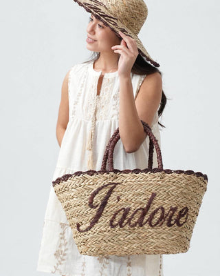 J'Adore Rattan Effect Hat ‘Mocha’