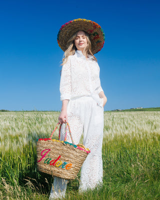 Janine Broderie Anglaise Shirt & Trousers 'White'