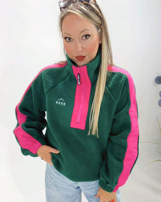 Alisson Fleece 'Green & Pink'