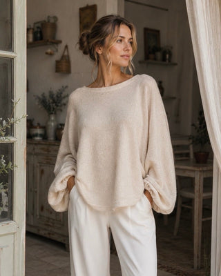 Rita Alpaca Knit Jumper 'Cream' LIVE 31/9