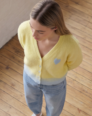 Mia Wool Cardigan 'Lemon'
