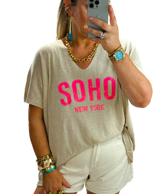 Soho Iridescent Knit T-Shirt 'Gold'