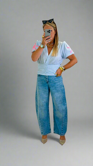Farrah Denim Barrel Leg Jeans