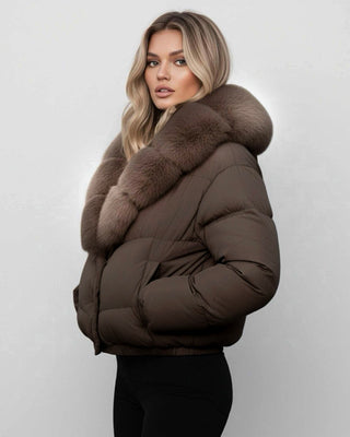Helga Fur Puffa Jacket 'Choco Brown'