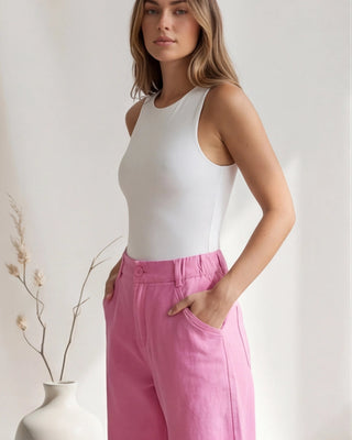 Tulip Balloon Leg Trousers 'Pink'